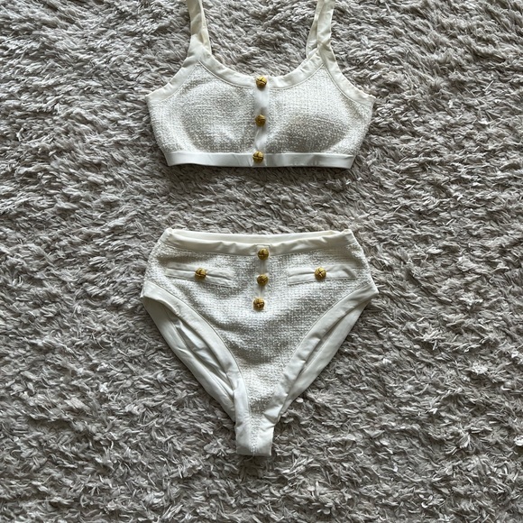 Beach Riot White Button-Detail Bikini - Picture 2 of 4